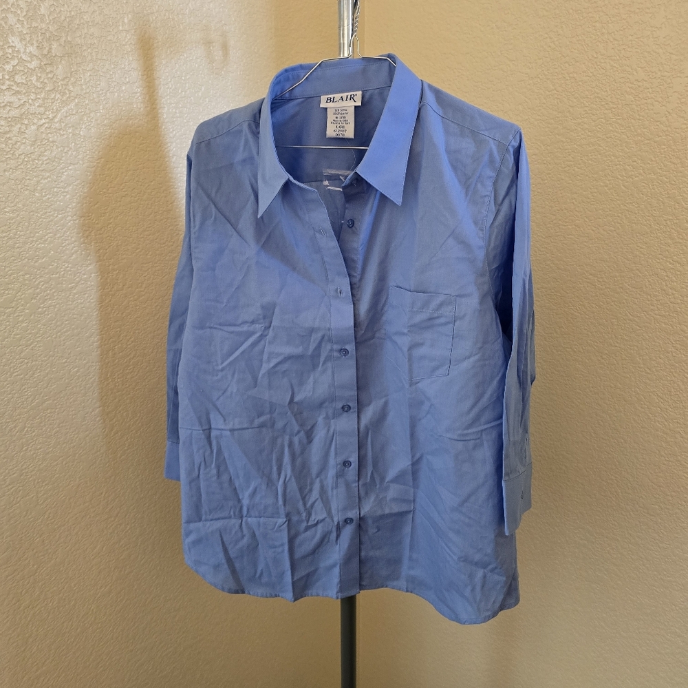 Blair Blue Button-Up Shirt Long Sleeve With Pocket